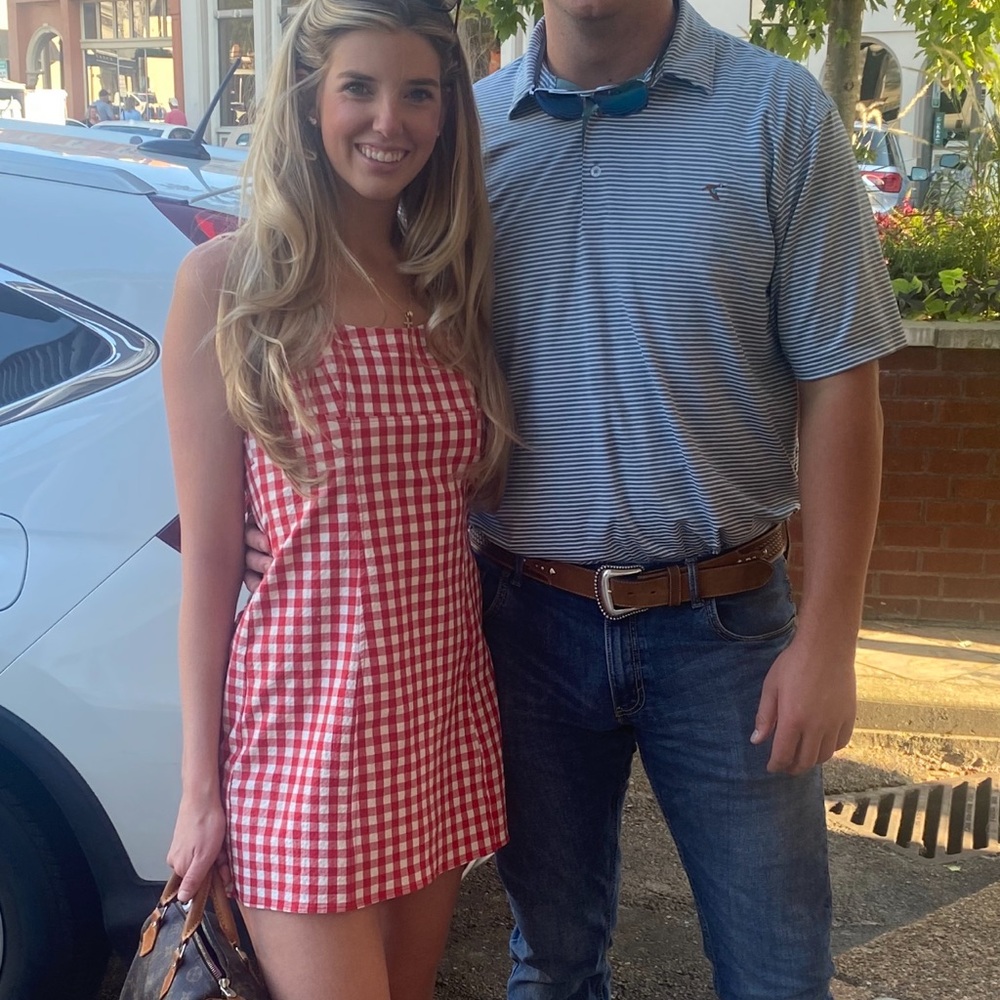 Zara red gingham dress